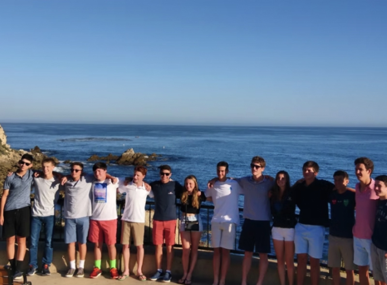 The team above the Mediterranean